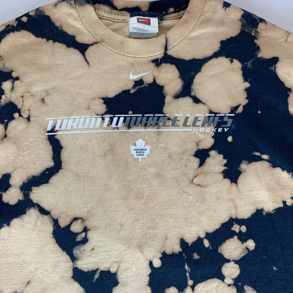 Toronto Maple Leafs NHL Vintage Nike Tie Dye Crewneck Shirt Mens Large